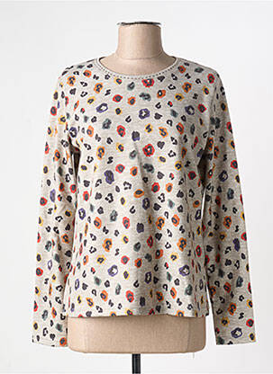 Pull coupe droite manches longues beige I.ODENA femme