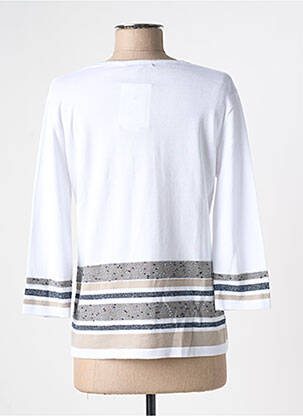 Pull coupe cintrée manches 3/4 blanc I.ODENA femme