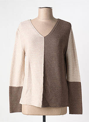 Pull coupe droite manches longues marron I.ODENA femme