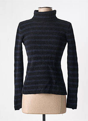 Pull col roulé coupe cintrée manches longues noir SESSUN femme