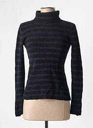 Pull col roulé coupe cintrée manches longues noir SESSUN femme