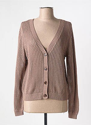 Gilet manches longues marron MARBLE pour femme