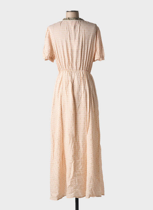 Robe longue imprimé fantaisie manches courtes blanc IMPREVU femme