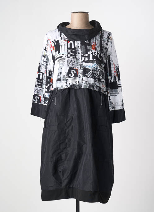 Robe mi-longue manches 3/4 manches 3/4 noir DOLCEZZA femme