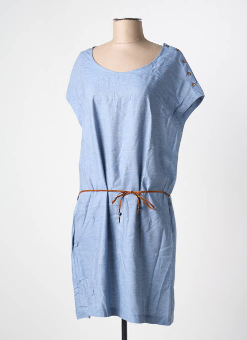 Robe mi-longue manches courtes manches courtes bleu TINSELS femme