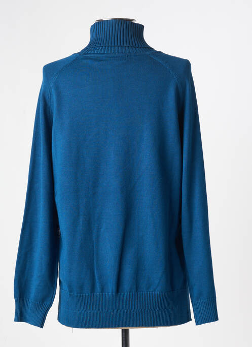 Pull col roulé coupe droite manches longues bleu MD'M femme
