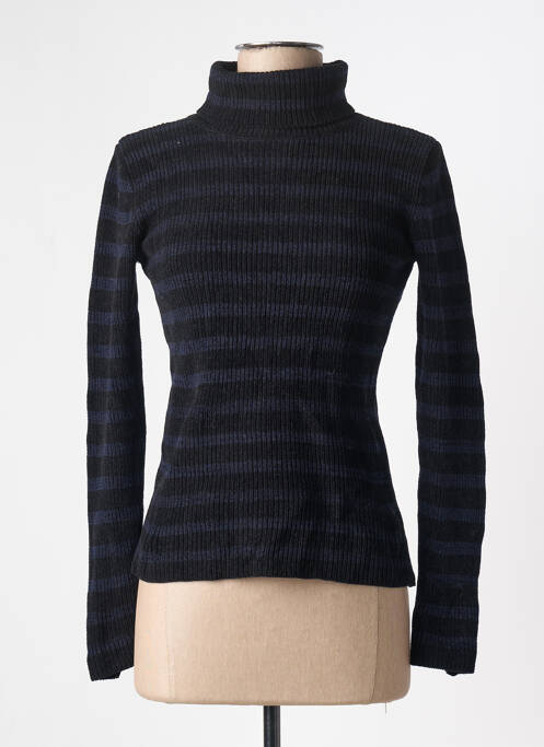 Pull col roulé coupe cintrée manches longues noir SESSUN femme