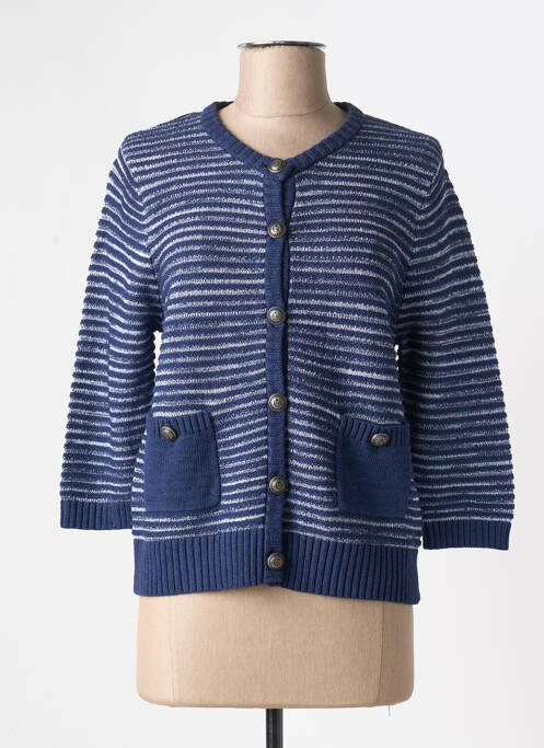 Gilet manches longues bleu MARBLE pour femme