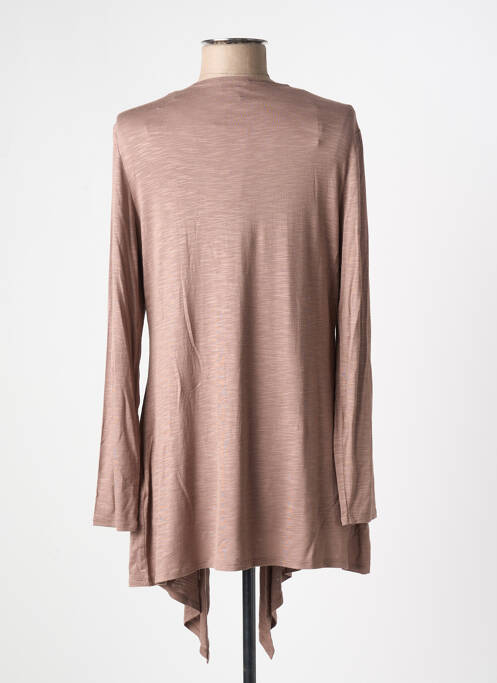 Gilet manches longues marron MARBLE pour femme