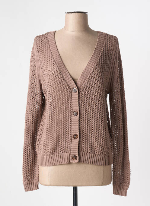 Gilet manches longues marron MARBLE pour femme