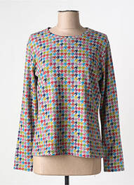 Pull tissage chiné manches longues gris I.ODENA femme