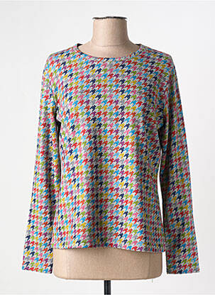 Pull tissage chiné manches longues gris I.ODENA femme