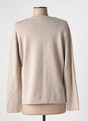 Pull tissage chiné manches longues beige I.ODENA femme
