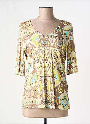 T-shirt manches mi-longues manches courtes jaune BARBARA LEBEK femme