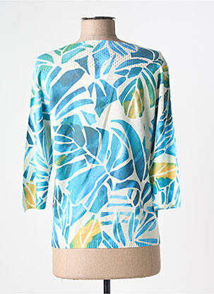 Pull coupe cintrée manches 3/4 bleu I.ODENA femme