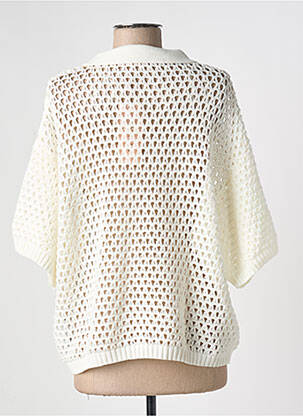 Pull maille ajourée manches 3/4 beige ESQUALO femme