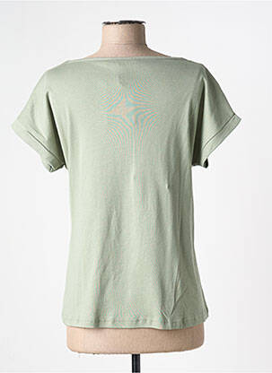 T-shirt col v manches courtes vert I.ODENA femme