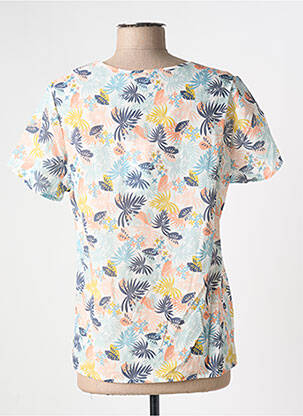 Blouse légère et transparente manches courtes bleu GUY DUBOUIS femme