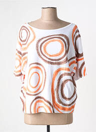 Pull col bateau manches 3/4 orange MARBLE femme