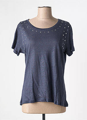 T-shirt stretch manches courtes bleu I.ODENA femme