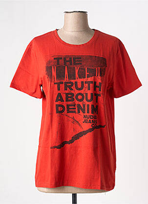 T-shirt imprimé fantaisie manches courtes orange NUDIE JEANS CO femme