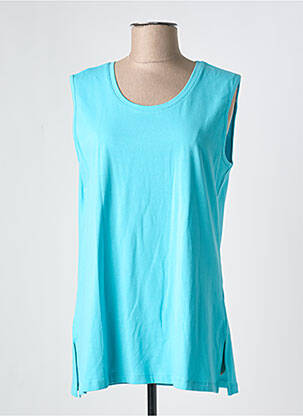 Débardeur stretch sans manche bleu DOLCEZZA femme