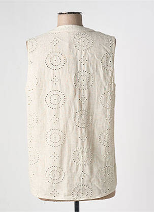 Blouse tissage crêpe manches courtes beige ESQUALO femme