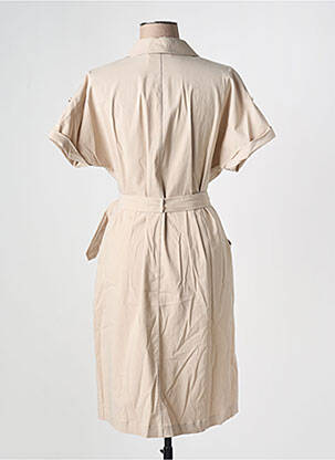 Robe mi-longue manches courtes manches courtes beige EVA KAYAN femme