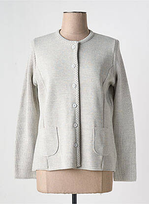 Gilet manches longues col rond gris I.ODENA femme