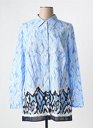 Tunique manches longues légère et transparente bleu BARBARA LEBEK femme