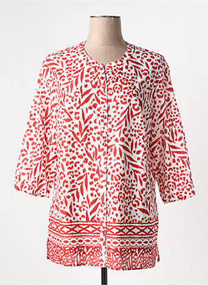 Tunique manches longues fermeture boutonnée sur le devant rouge BARBARA LEBEK femme