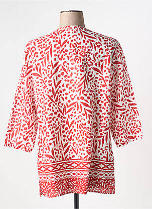 Tunique manches longues fermeture boutonnée sur le devant rouge BARBARA LEBEK femme