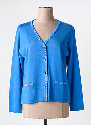 Gilet manches longues bleu I.ODENA pour femme