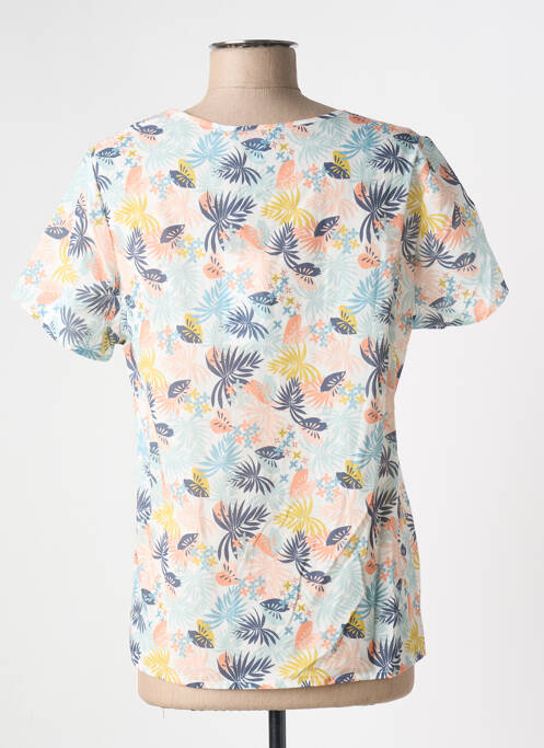 Blouse légère et transparente manches courtes bleu GUY DUBOUIS femme