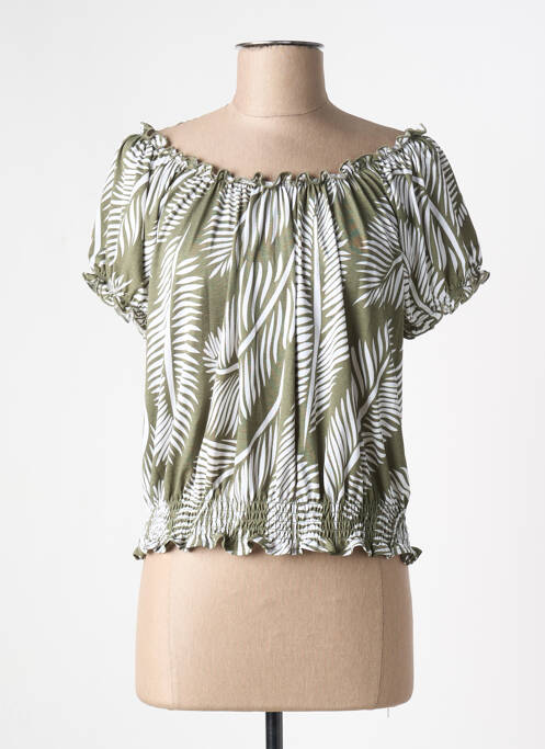Blouse manches courtes manches courtes vert MARBLE femme