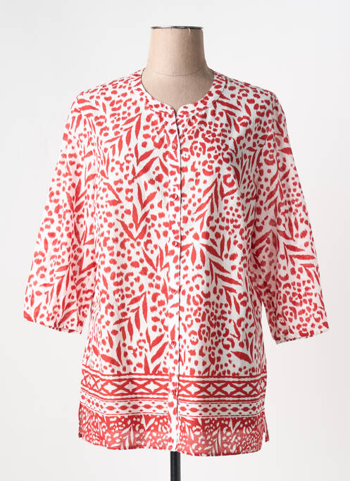 Tunique manches longues fermeture boutonnée sur le devant rouge BARBARA LEBEK femme