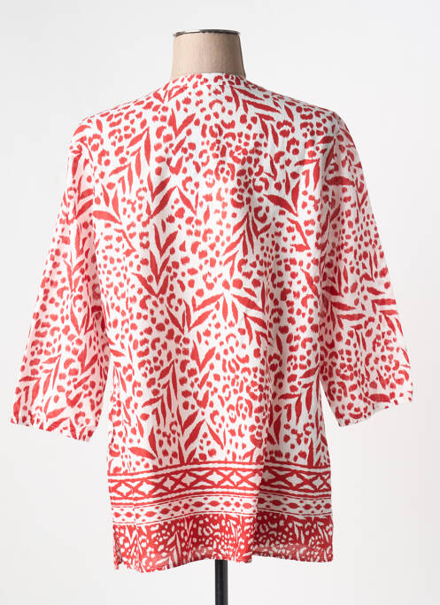 Tunique manches longues fermeture boutonnée sur le devant rouge BARBARA LEBEK femme