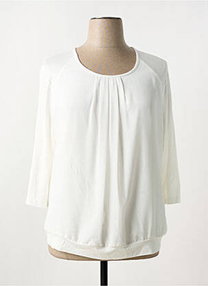 Blouse col rond manches 3/4 beige FRANK WALDER femme
