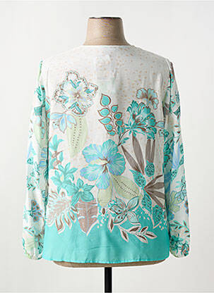Blouse tissage popeline manches longues bleu FRANK WALDER femme