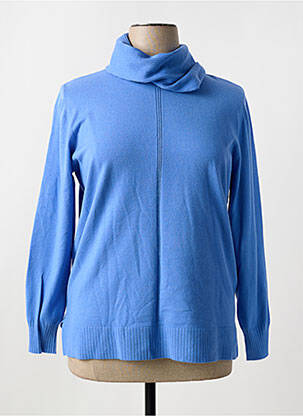 Pull col roulé coupe cintrée manches longues bleu BARBARA LEBEK femme
