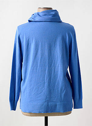 Pull col roulé coupe cintrée manches longues bleu BARBARA LEBEK femme