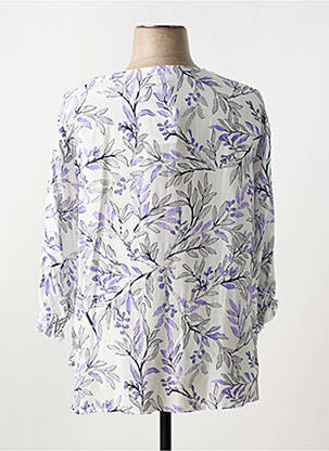 Blouse tissage popeline manches 3/4 violet FRANK WALDER femme