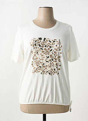 T-shirt sérigraphie manches courtes beige FRANK WALDER femme