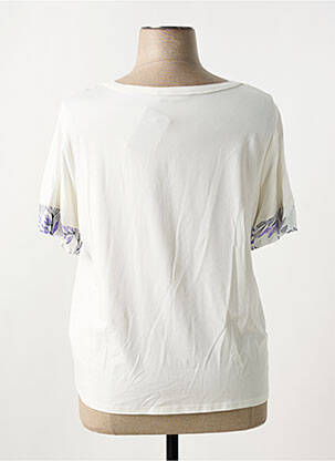 T-shirt stretch manches courtes beige FRANK WALDER femme
