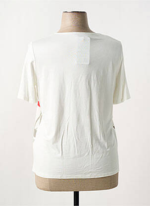 T-shirt col v manches courtes beige FRANK WALDER femme