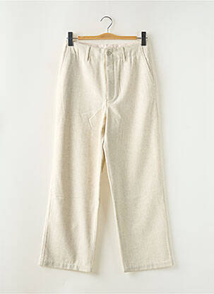 Pantalon large taille à pinces taille haute beige LABDIP femme