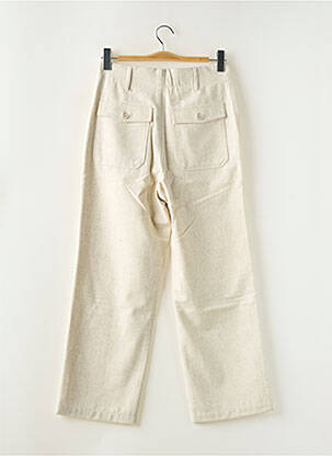 Pantalon large taille à pinces taille haute beige LABDIP femme