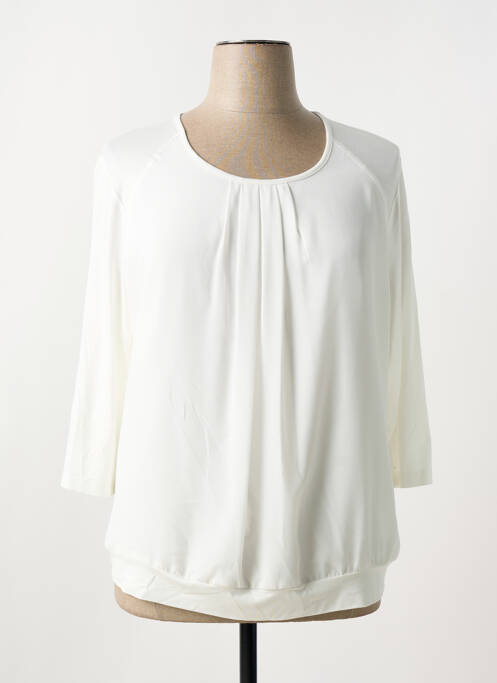 Blouse col rond manches 3/4 beige FRANK WALDER femme