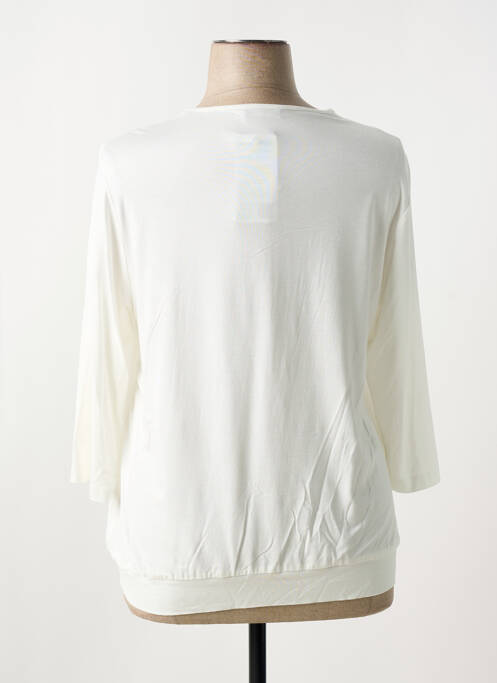 Blouse col rond manches 3/4 beige FRANK WALDER femme