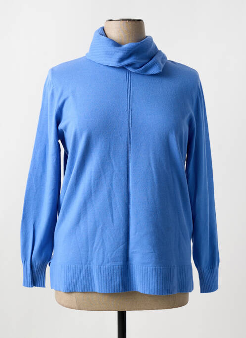 Pull col roulé coupe cintrée manches longues bleu BARBARA LEBEK femme
